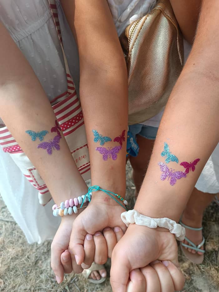 tatouage éphémère à paillettes — Katia Kids Maquillage, Pau (64)
