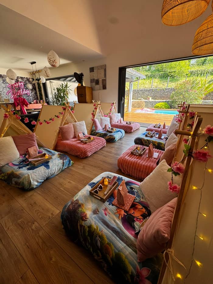 tentes et couchages de pyjama party — Katia Kids Maquillage, Pau (64)